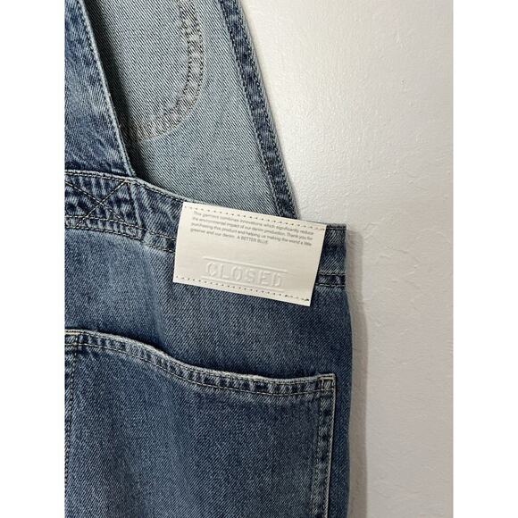 Free People CLOSED Dungaree Relaxed Denim Overalls Size 25 Blue Utility Retro - Picture 6 of 9